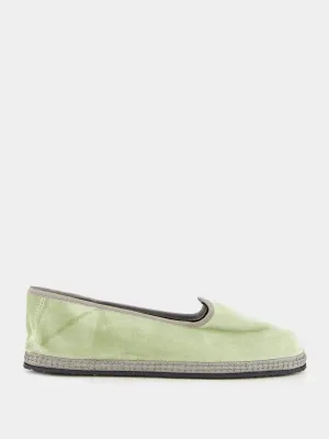 Modigliani Flats in Sage Green Velvet