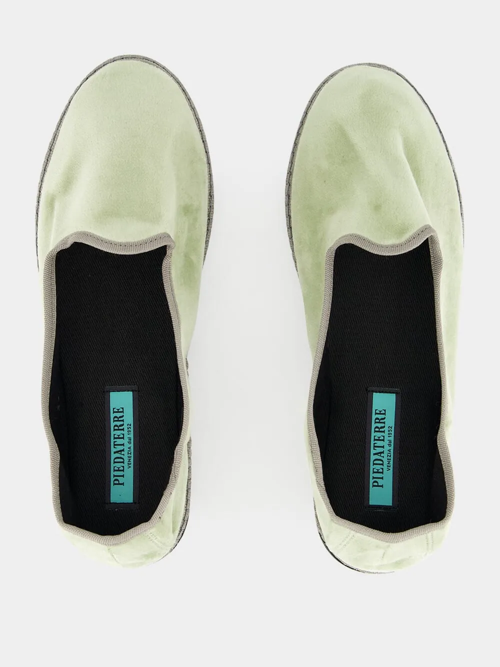 Modigliani Flats in Sage Green Velvet