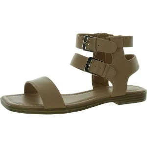 MONAACO Womens Faux Leater Zipper Flatform Sandals