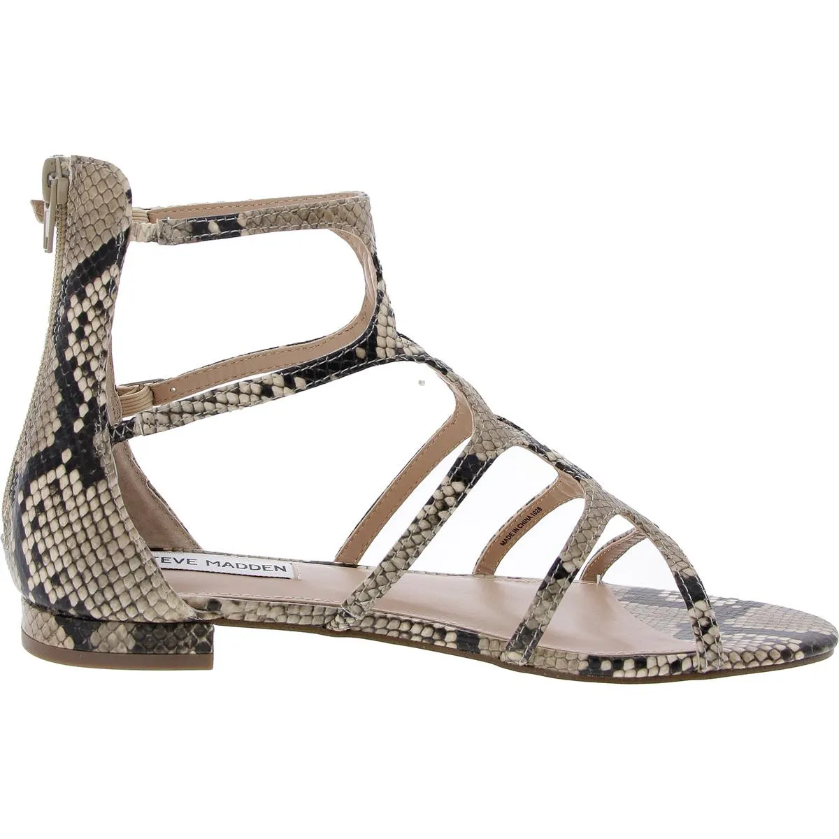 Morocco Womens Snake Print Faux Leather Block Heel