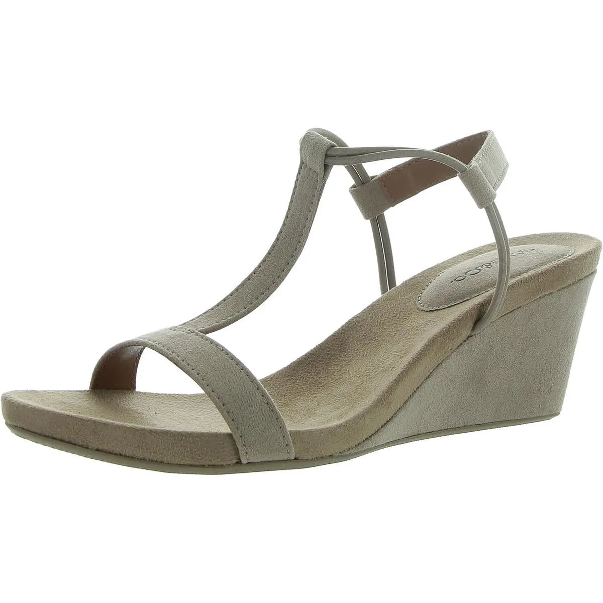 MulanF Womens Faux Suede Slip On Wedge Sandals