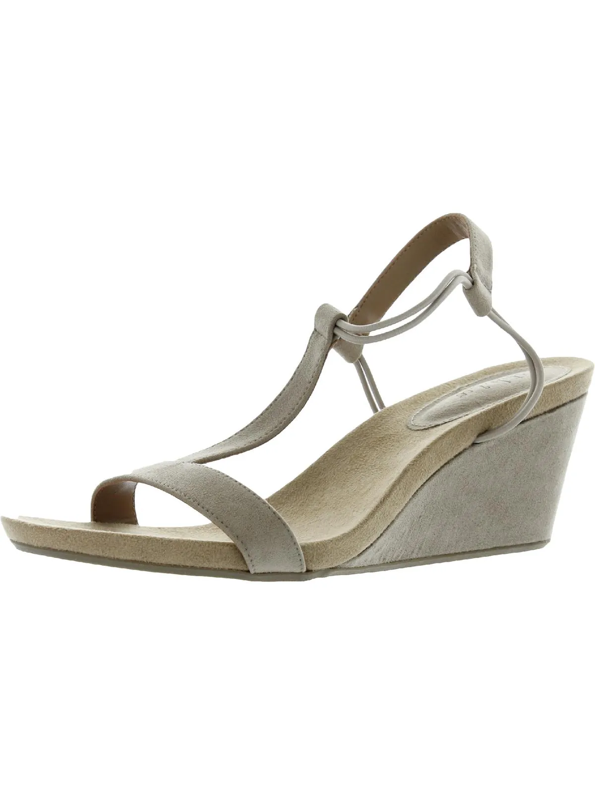 MulanF Womens Faux Suede Slip On Wedge Sandals