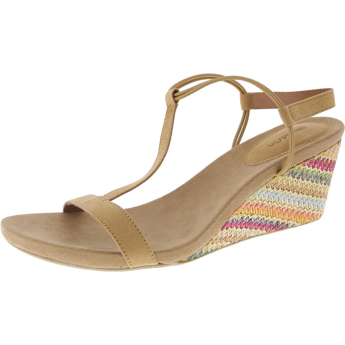 MulanF Womens Faux Suede Slip On Wedge Sandals