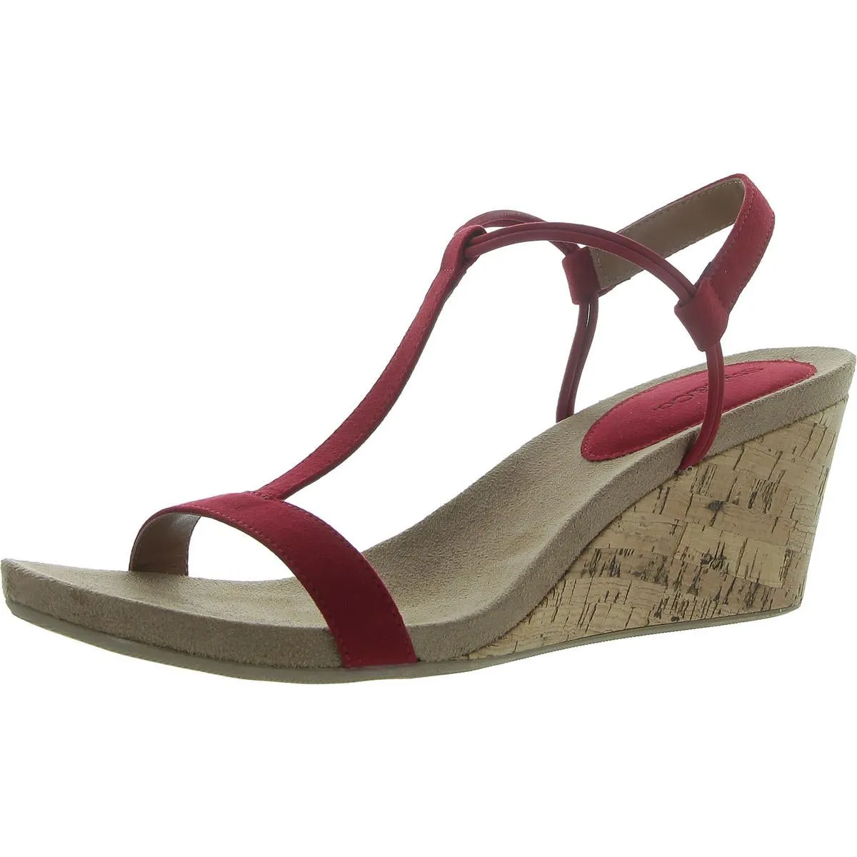 MulanF Womens Faux Suede Slip On Wedge Sandals