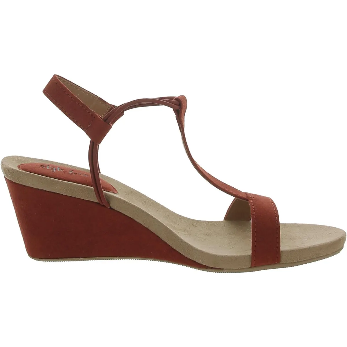 MulanF Womens Faux Suede Slip On Wedge Sandals