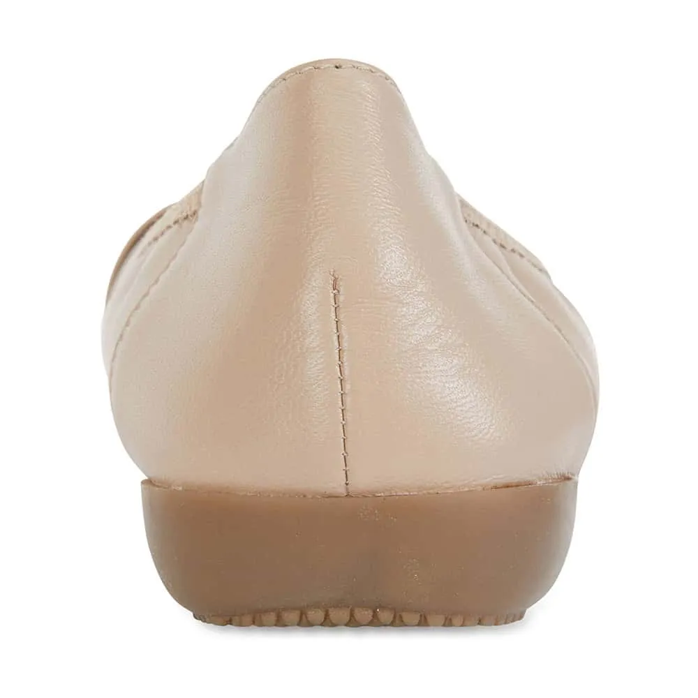 Nadine Flat in Nude Leather