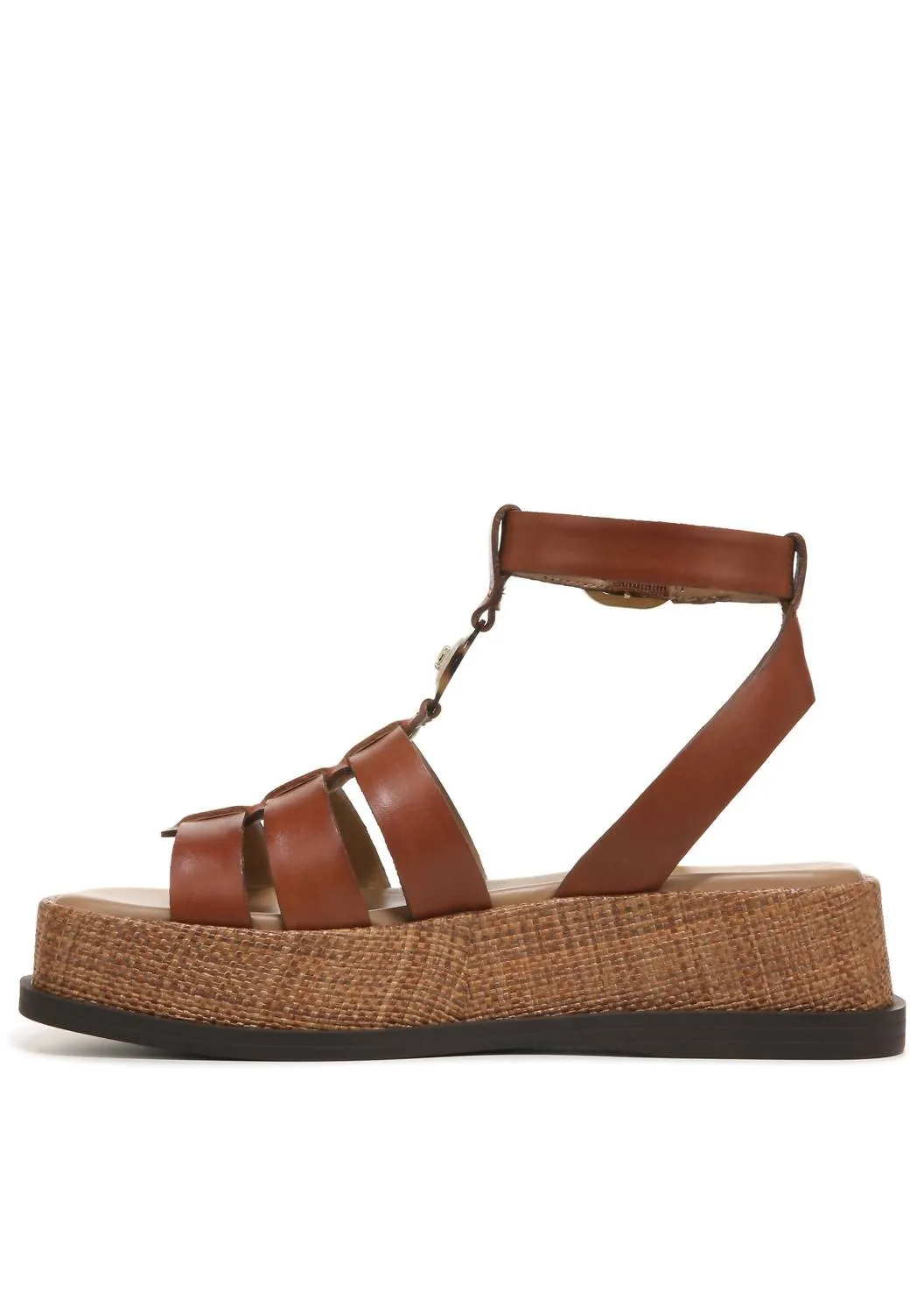 Naima Platform Gladiator Sandal In Rich Cognac