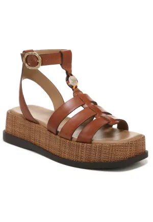 Naima Platform Gladiator Sandal In Rich Cognac