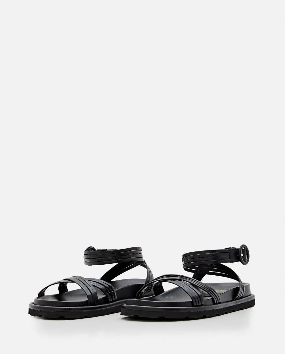 Nappa Leather Sandals With Buckled Strap