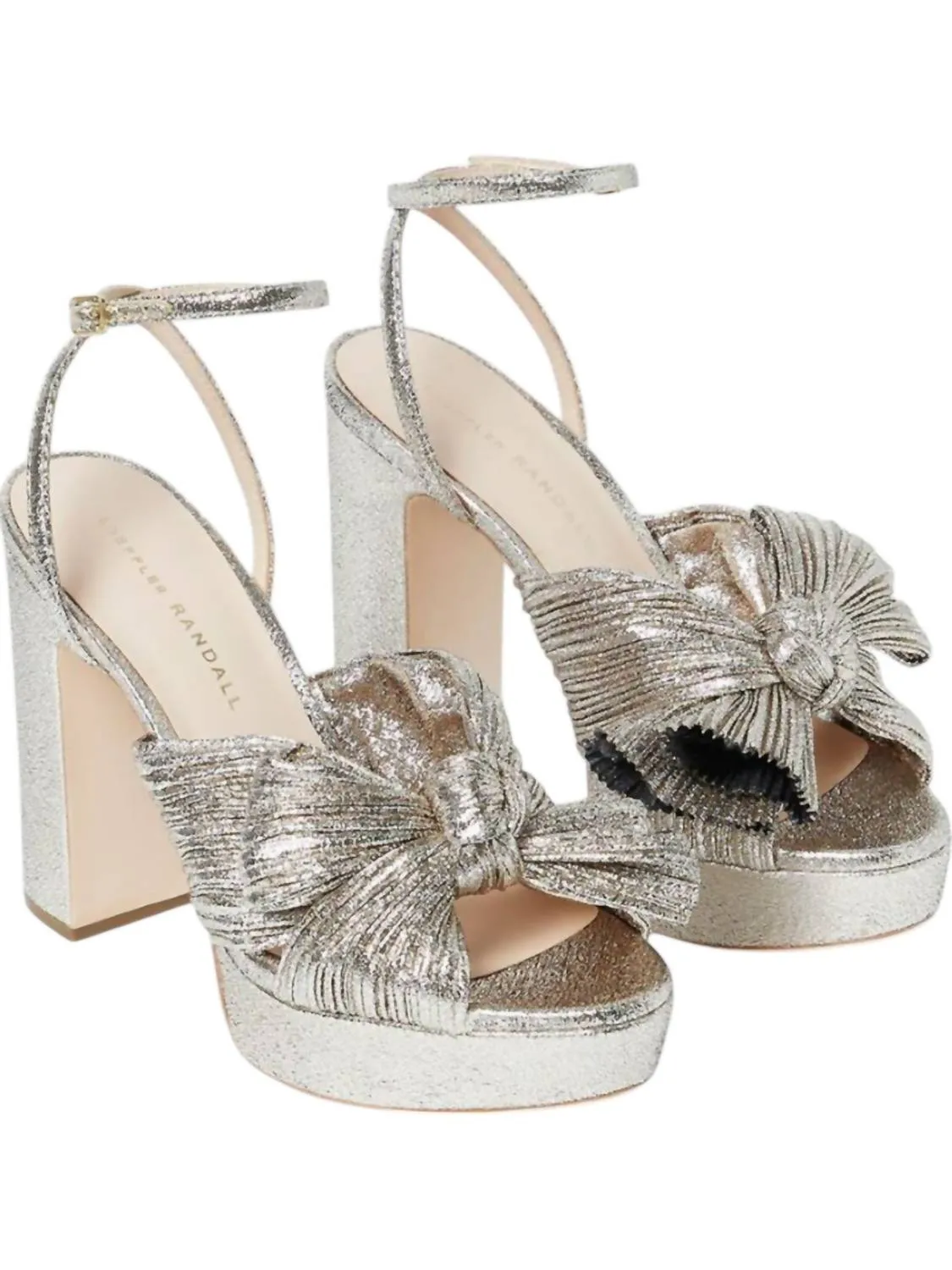 Natalia Pleated Platform Sandal In Champagne