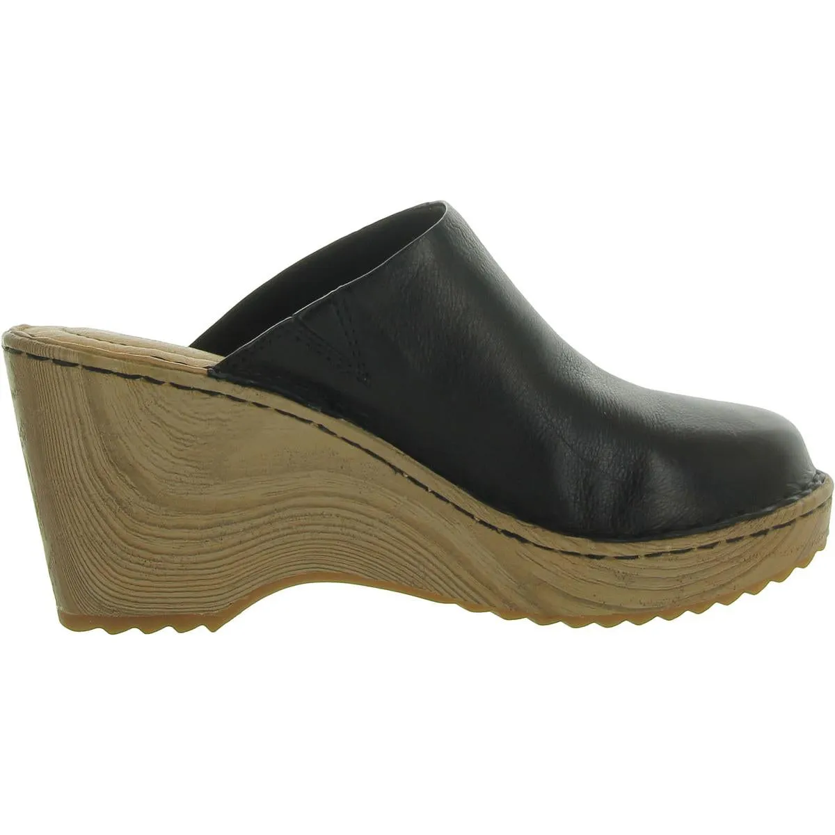Natalie Womens Leather Slip-On Mule Sandals