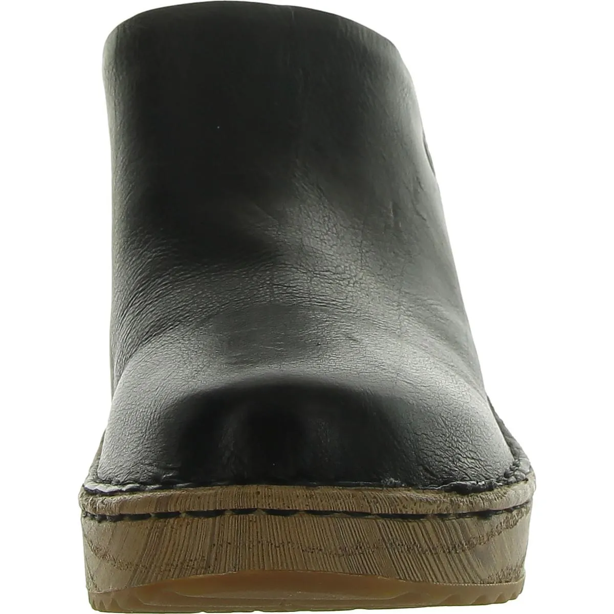 Natalie Womens Leather Slip-On Mule Sandals