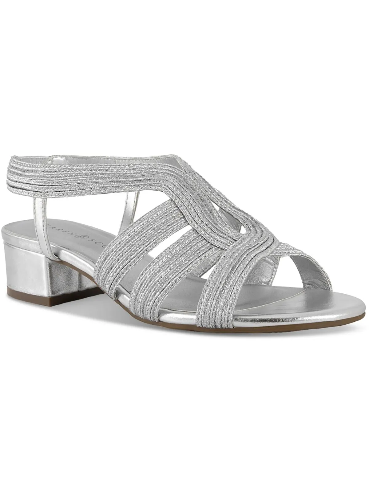Nathena Womens Glitter Slingback Strappy Sandals
