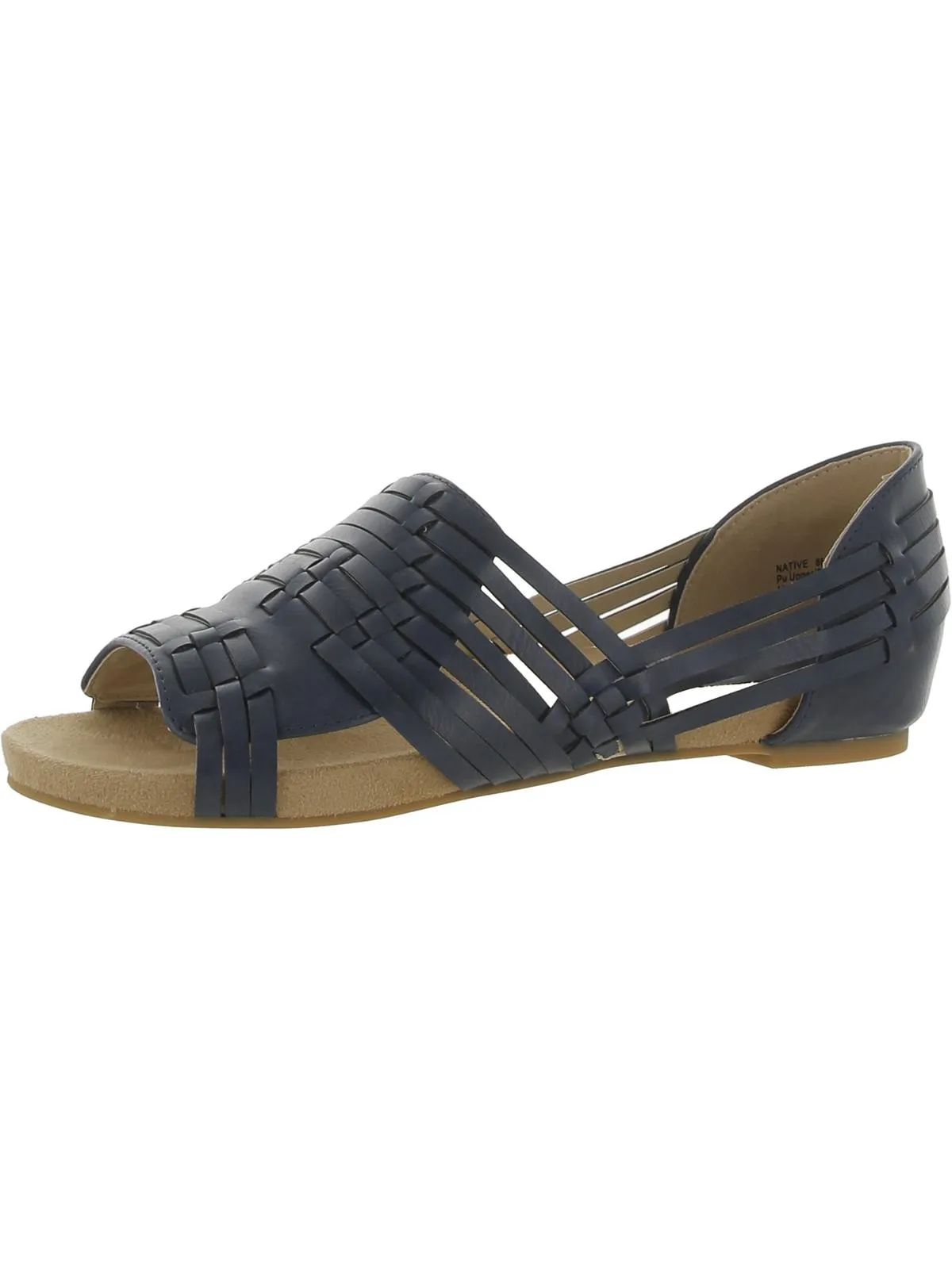 Native Womens Faux Leather Peep-Toe Huarache Sandals