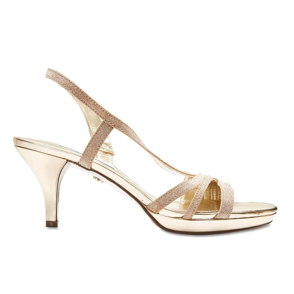 Neely Heel in Gold Glitter