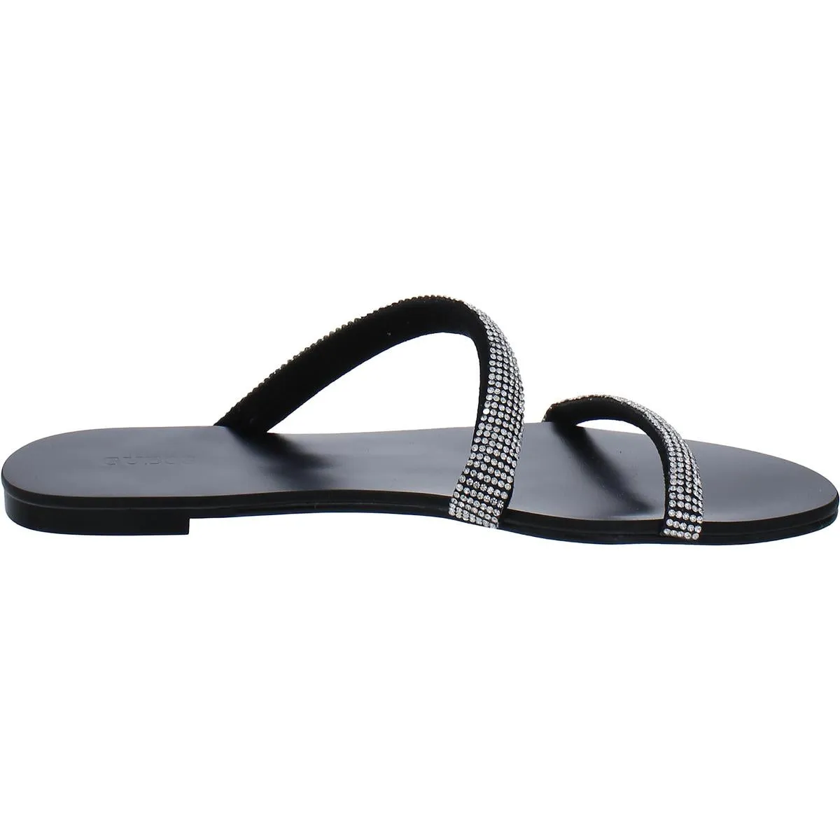Nerica Womens Rhinestone Metallic Slide Sandals