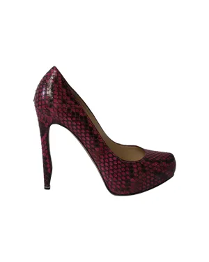 Nicholas Kirkwood Snakeskin-Embossed Pumps in Purple Leather