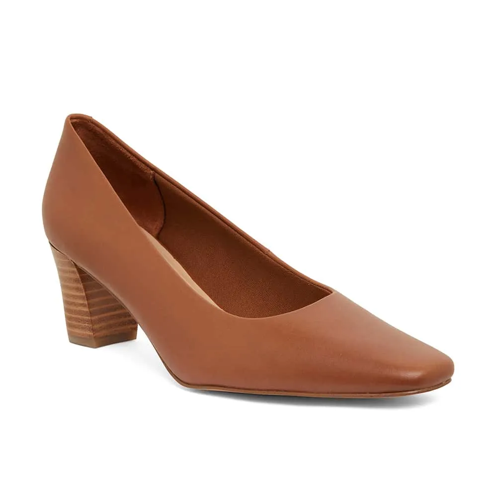 Nicole Heel in Cognac Leather