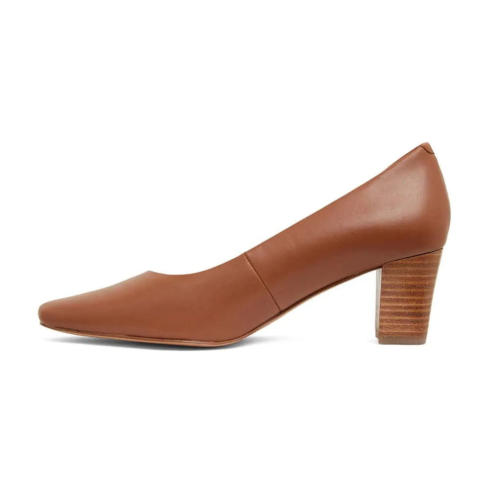 Nicole Heel in Cognac Leather