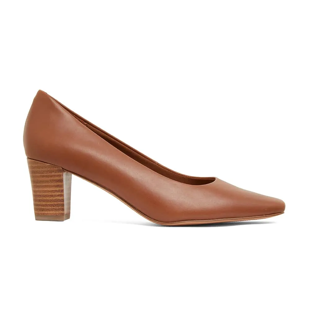 Nicole Heel in Cognac Leather