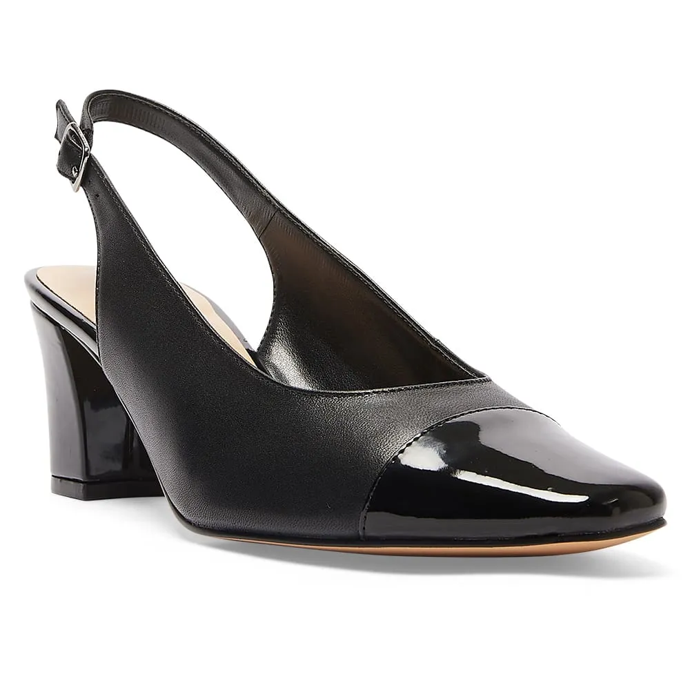 Nikita Heel in Black On Black Leather