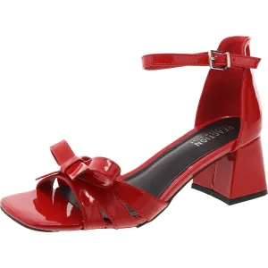 Nissy Womens Patent Bow Ankle Strap