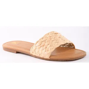 No Guidance Womens Woven Manmade Slide Sandals