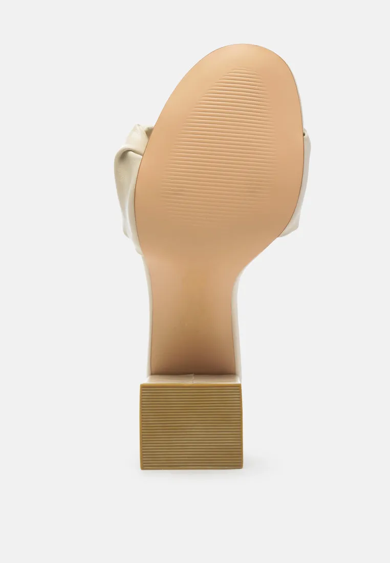 noie mid block heel pleated strap sandals