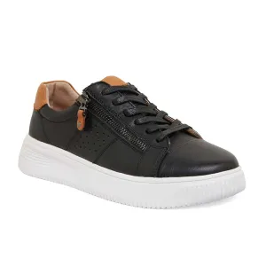 Novella Sneaker in Black And Tan Leather