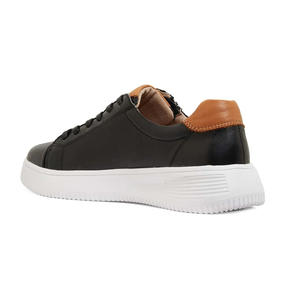 Novella Sneaker in Black And Tan Leather