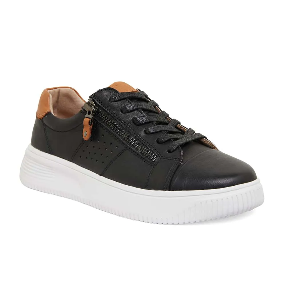 Novella Sneaker in Black And Tan Leather