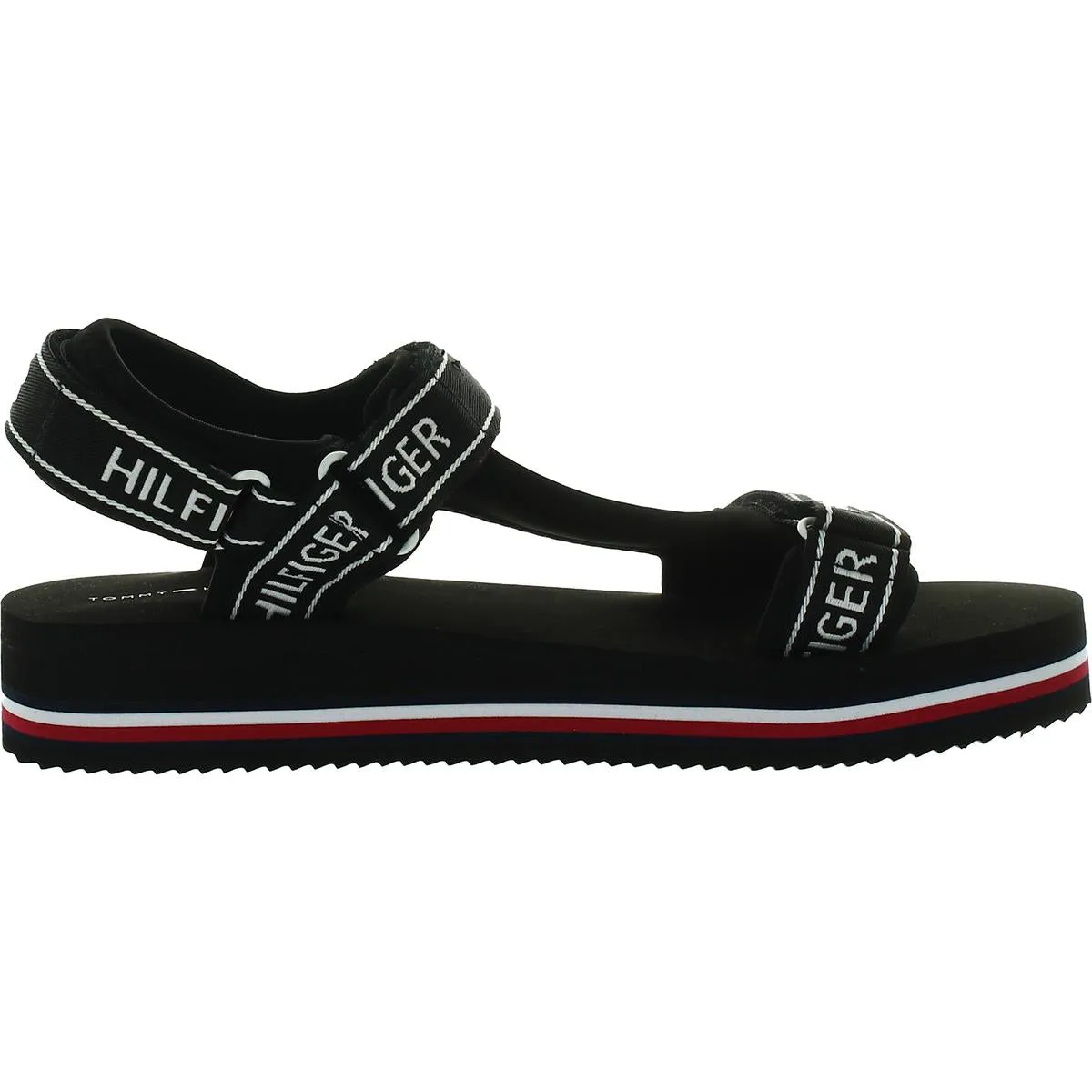 Nurii Womens Logo Ankle Strap Flatform Sandals