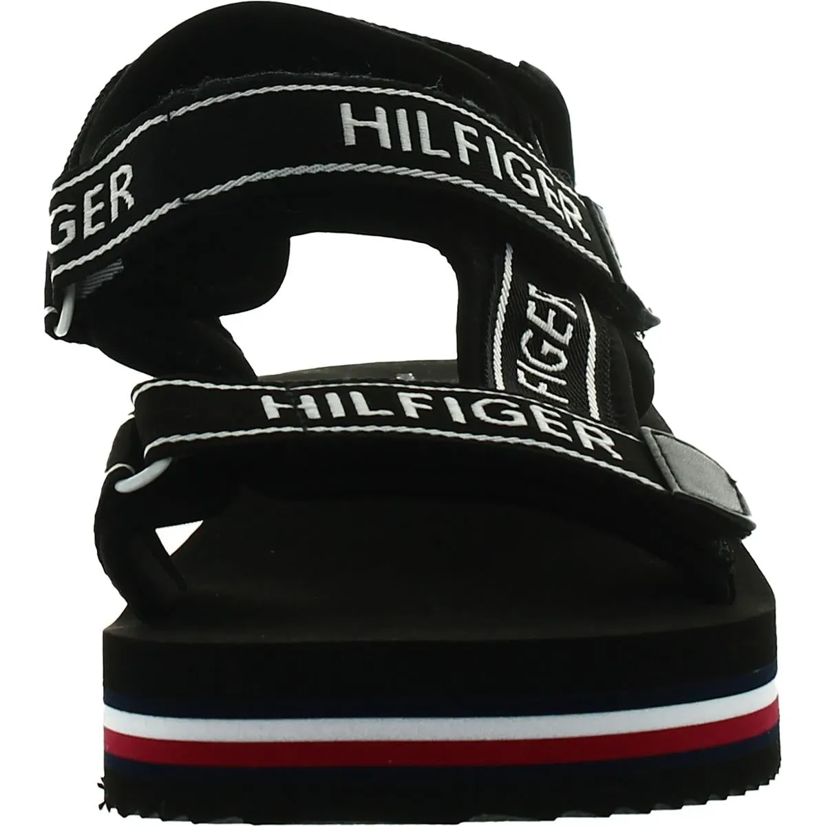 Nurii Womens Logo Ankle Strap Flatform Sandals