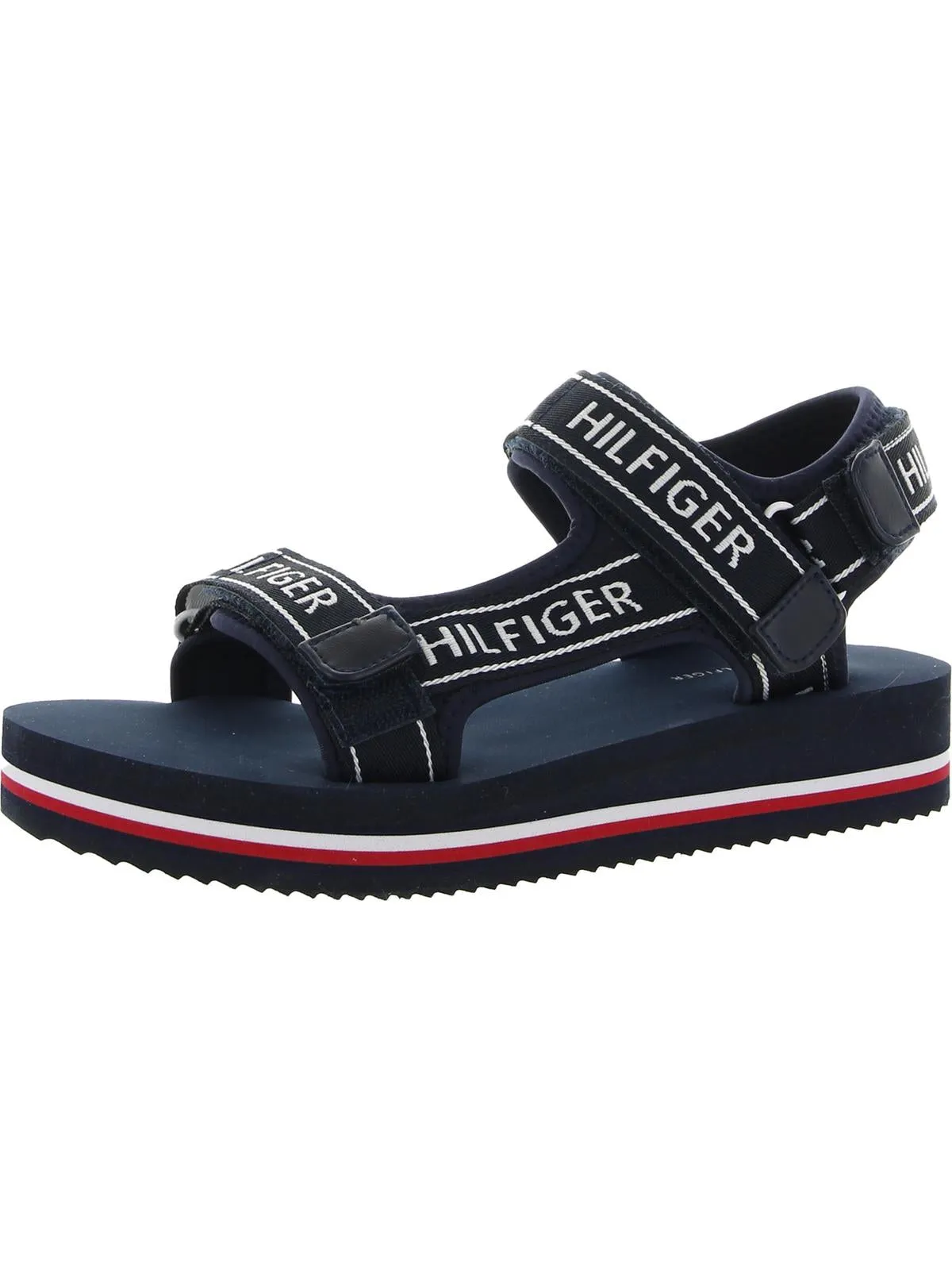 Nurii Womens Logo Ankle Strap Flatform Sandals