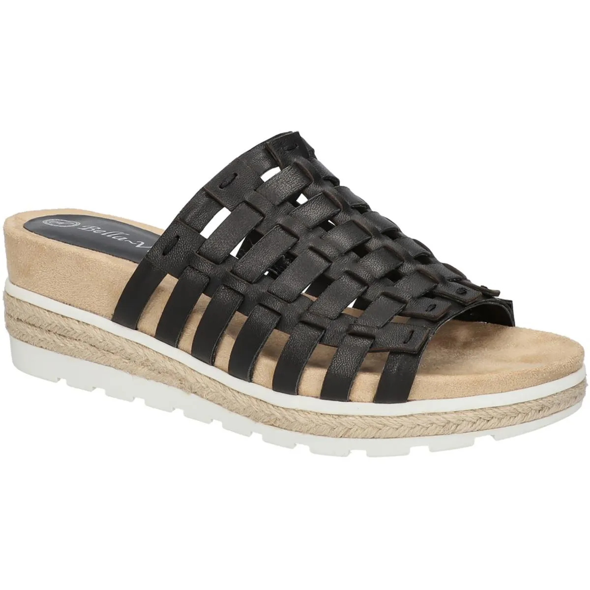 Oaklynn Womens Leather Slip On Wedge Sandals