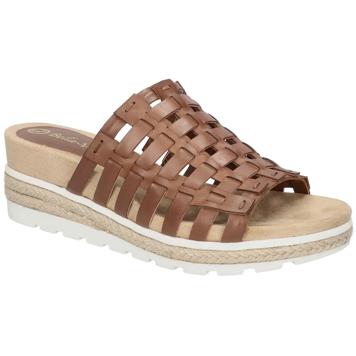 Oaklynn Womens Leather Slip On Wedge Sandals