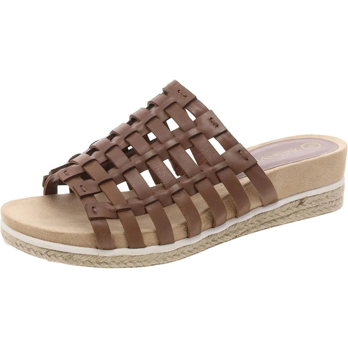 Oaklynn Womens Leather Slip On Wedge Sandals