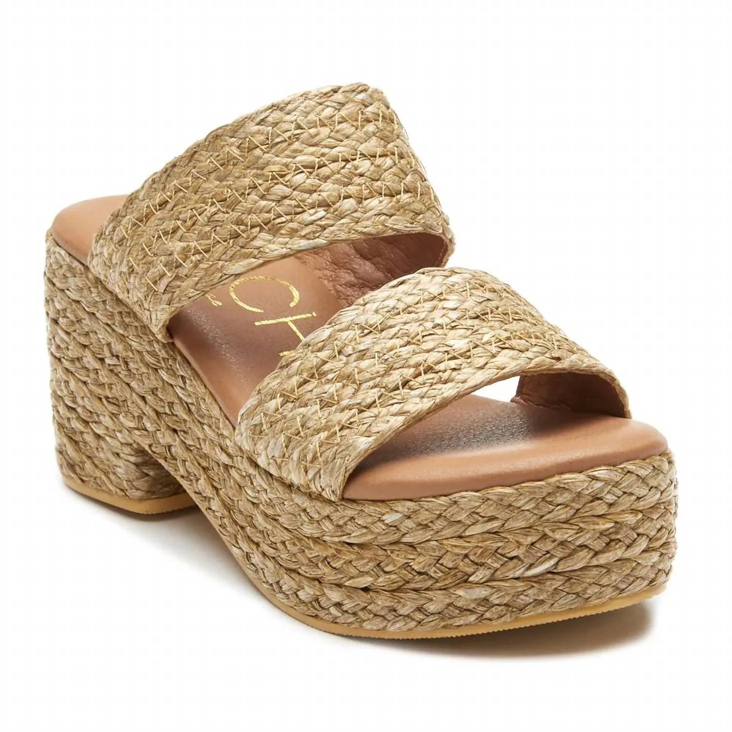 Ocean Ave Platform Slide Sandal In Cognac