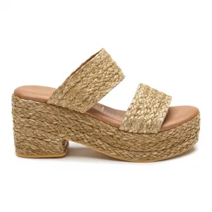 Ocean Ave Platform Slide Sandal In Cognac