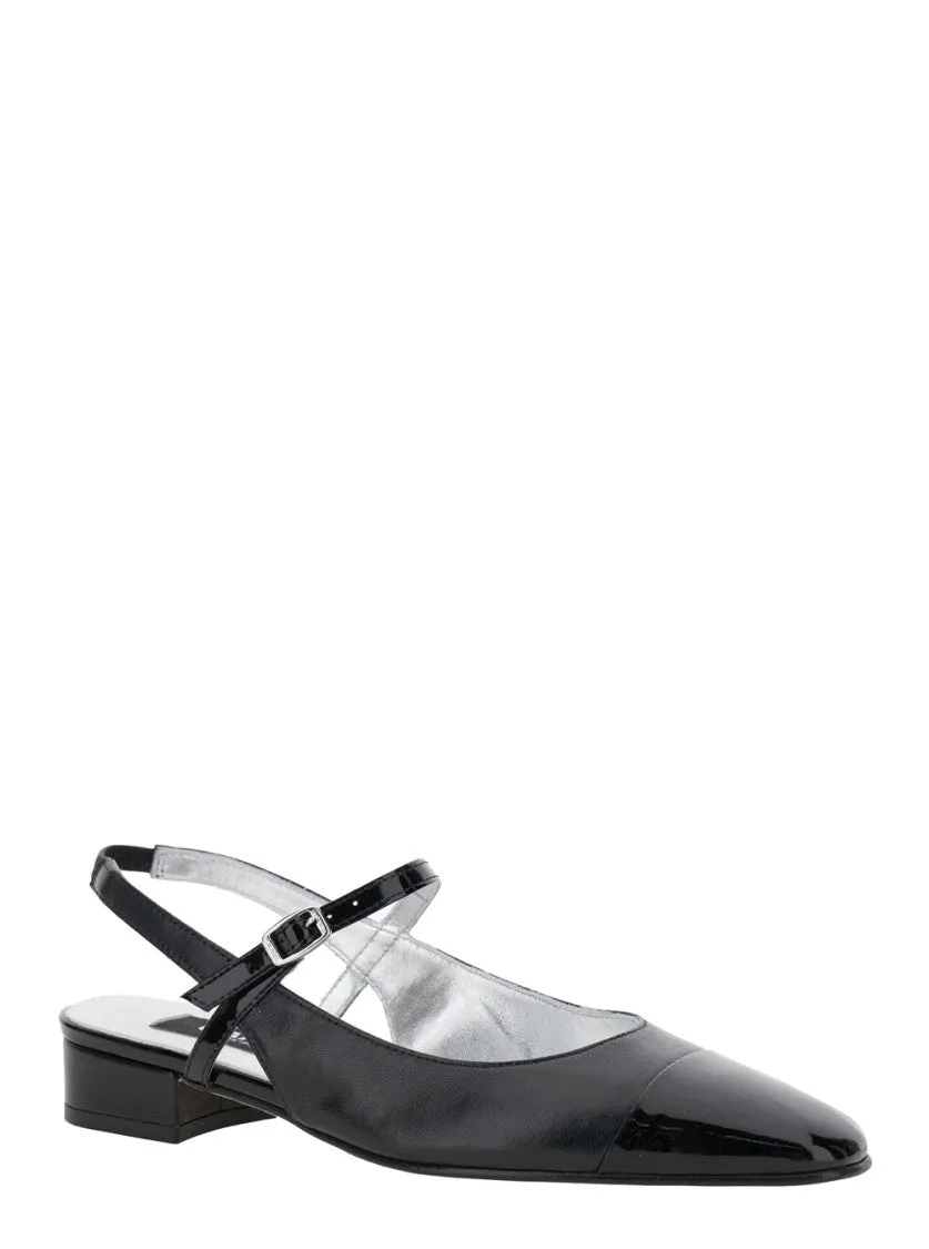 Oceano' Black Slingback Ballet Shoes