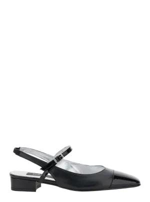 Oceano' Black Slingback Ballet Shoes