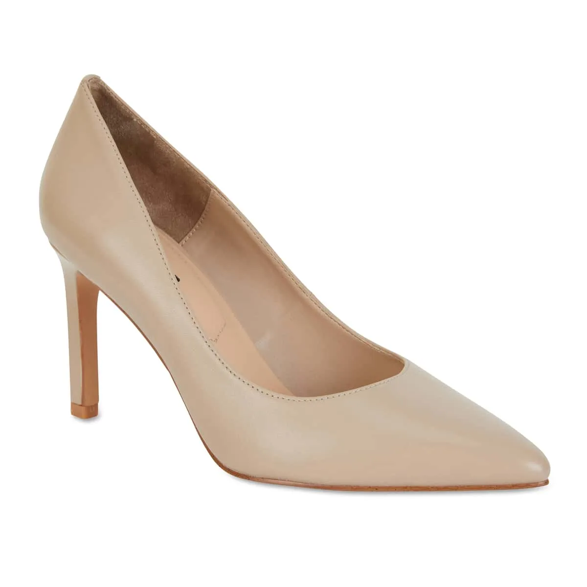 Octavia Heel in Nude Leather