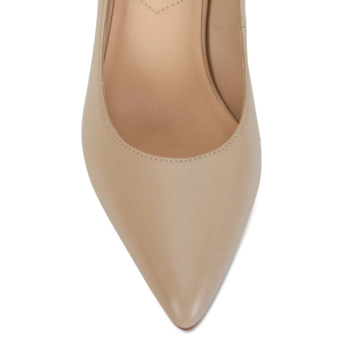 Octavia Heel in Nude Leather