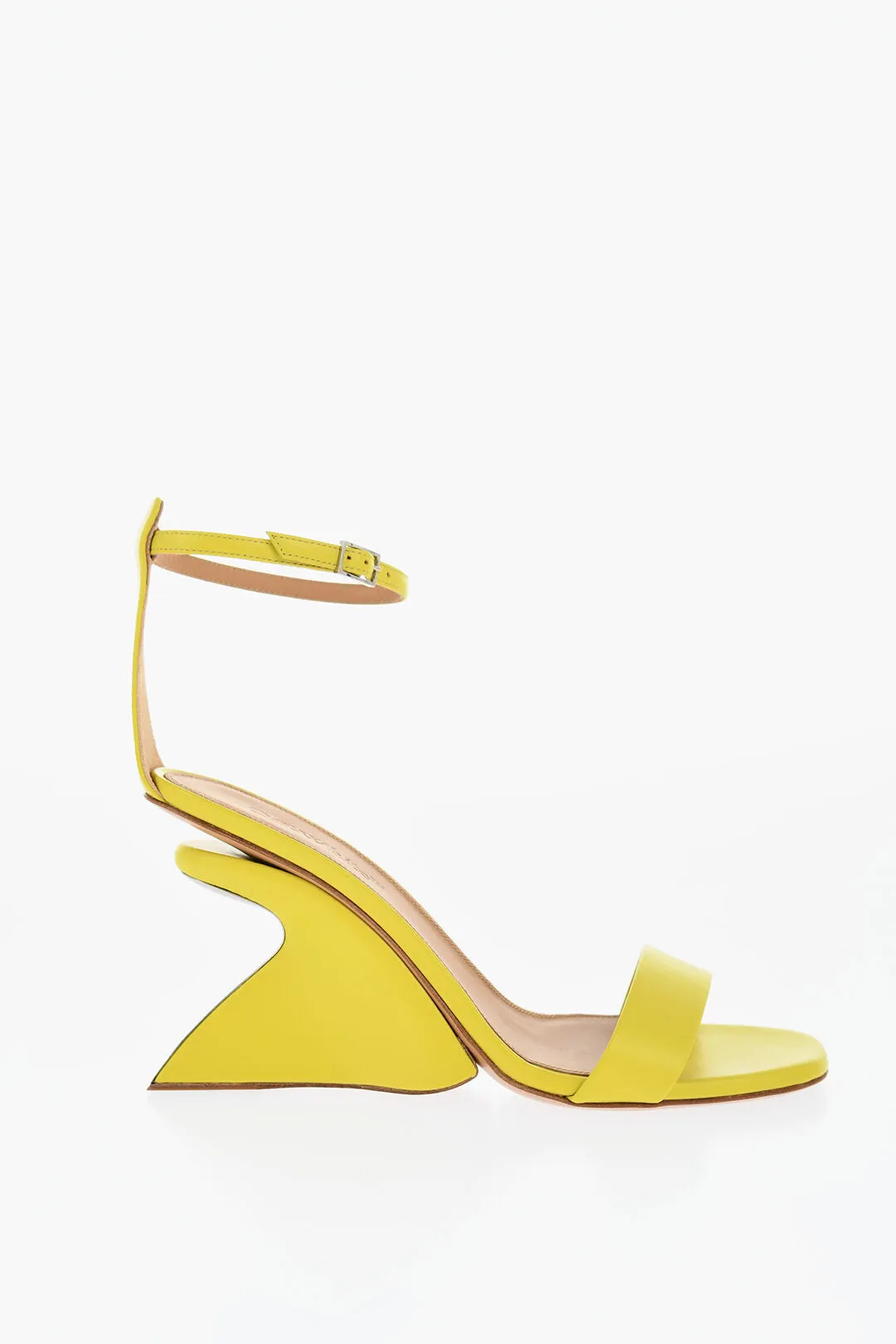 Off-White Leather Jug Sandals Wedge 9 Cm