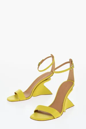 Off-White Leather Jug Sandals Wedge 9 Cm