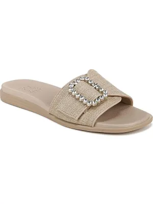 Olivia Womens Open Toe Slip On Slide Sandals
