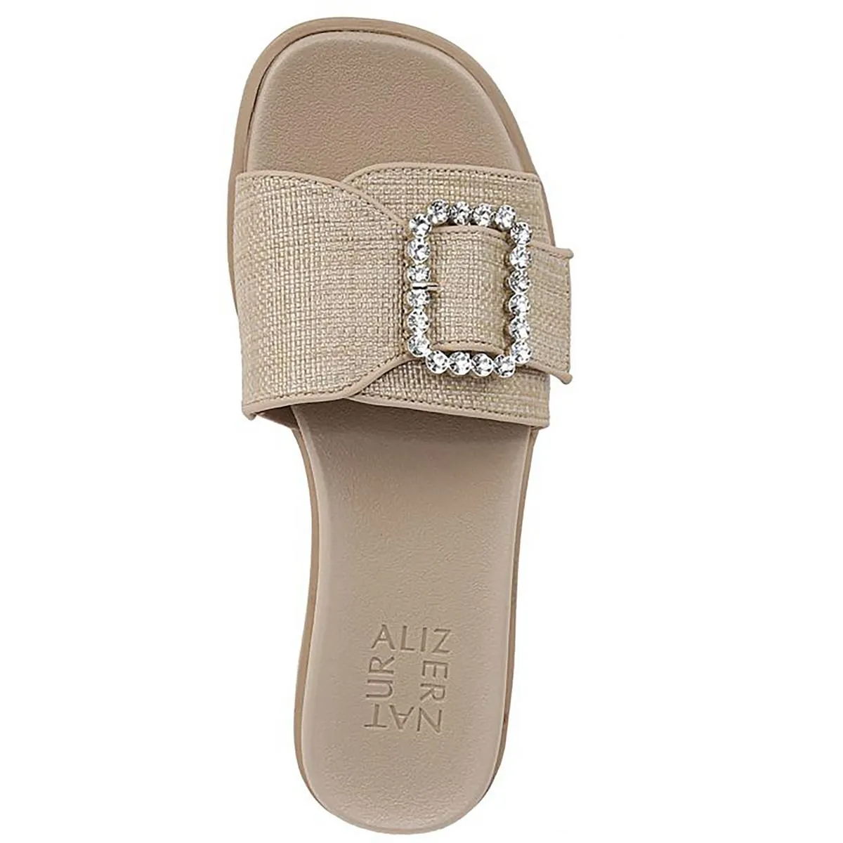 Olivia Womens Open Toe Slip On Slide Sandals