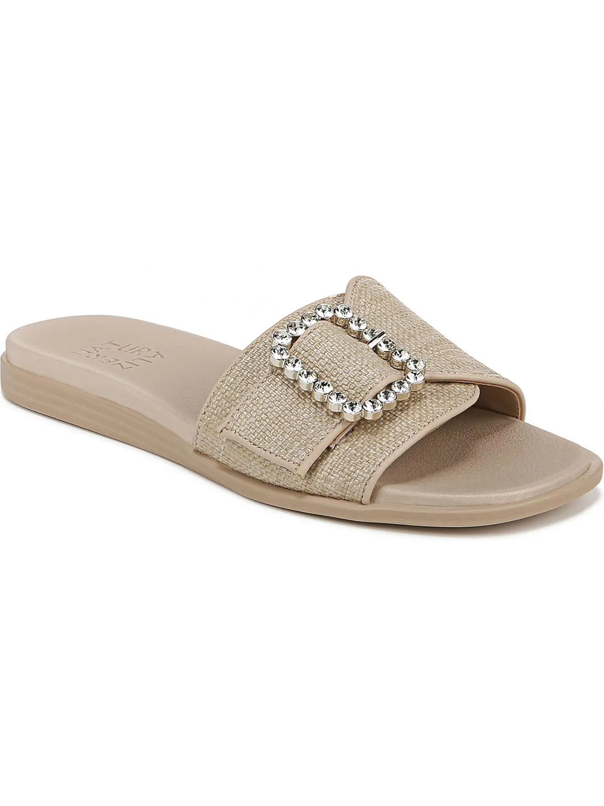 Olivia Womens Open Toe Slip On Slide Sandals