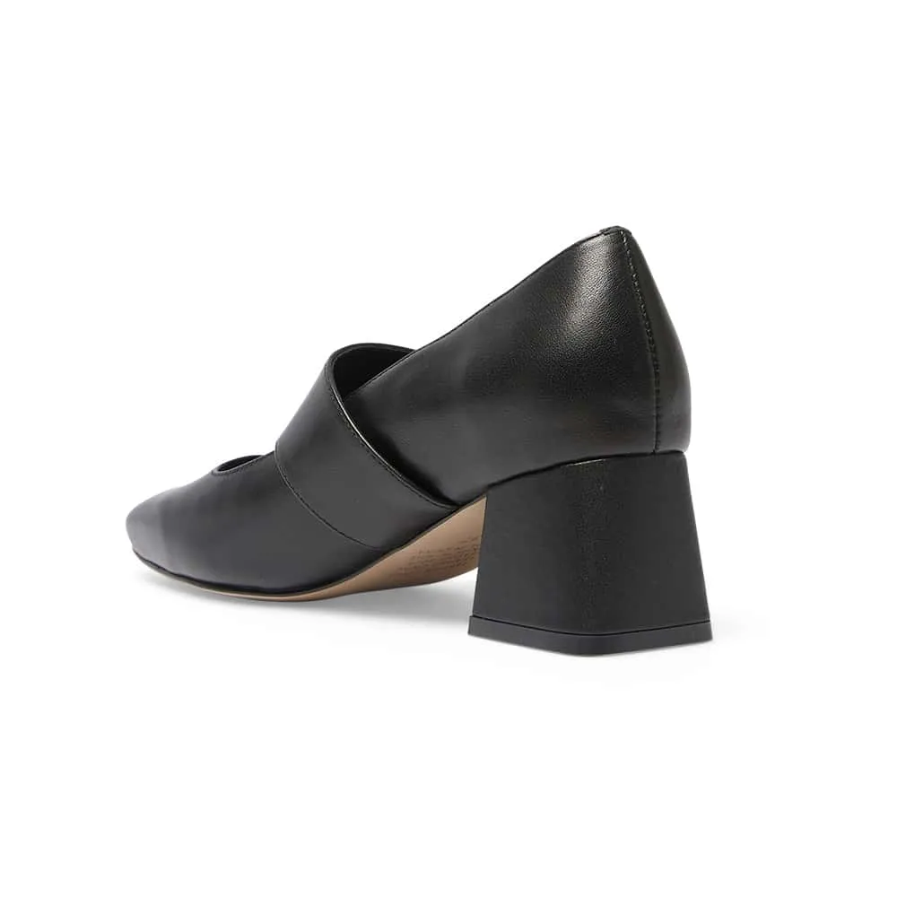 Olympia Heel in Black Leather