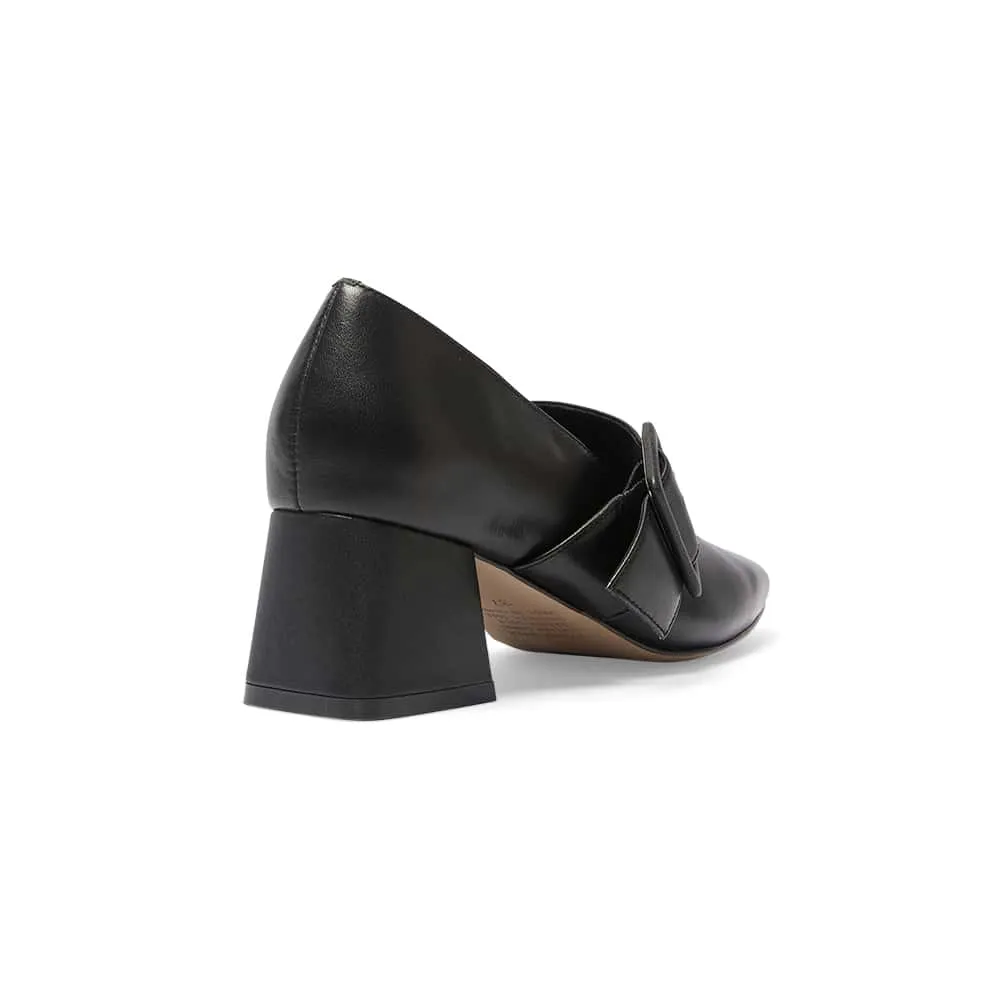 Olympia Heel in Black Leather
